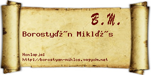 Borostyán Miklós névjegykártya