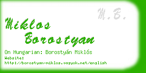 miklos borostyan business card