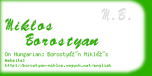 miklos borostyan business card